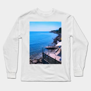 Italian Bay Beach Sea Coast Sanremo Italy Long Sleeve T-Shirt